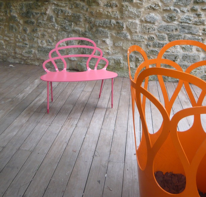 Pink chair and orange vase Couronne Collection