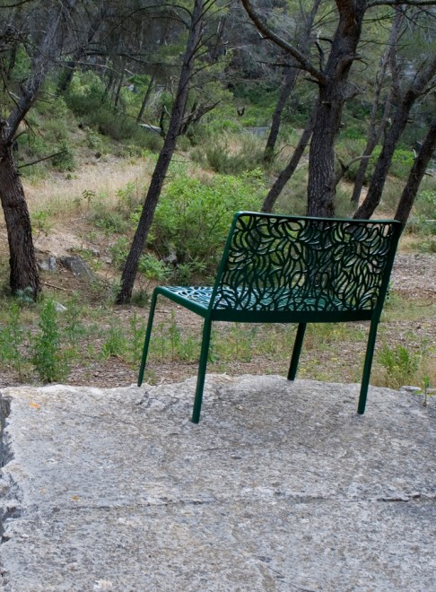 Saya Collection, green chair - Photograph by Thomas Casubolo